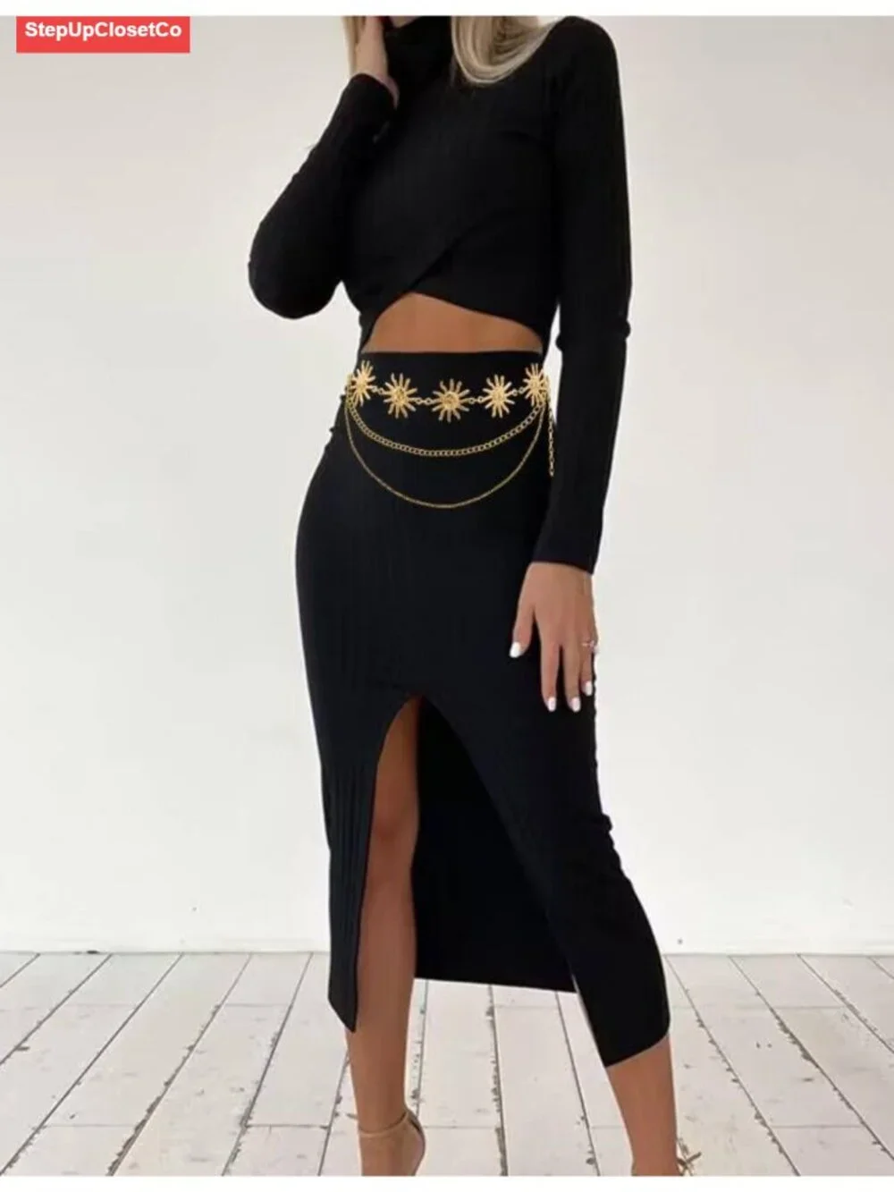 Multilayer Gold Waist Chain Belt for Women Sun Moon Layered Body Chain - Picture 2 of 6